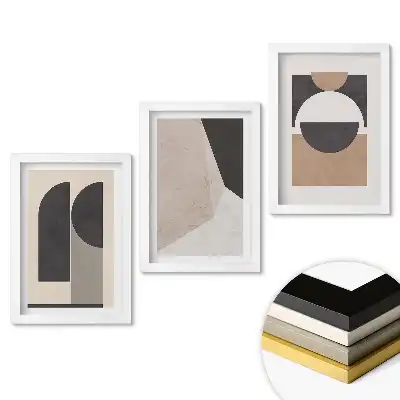 Set tablouri living Forme abstracte în culori discrete