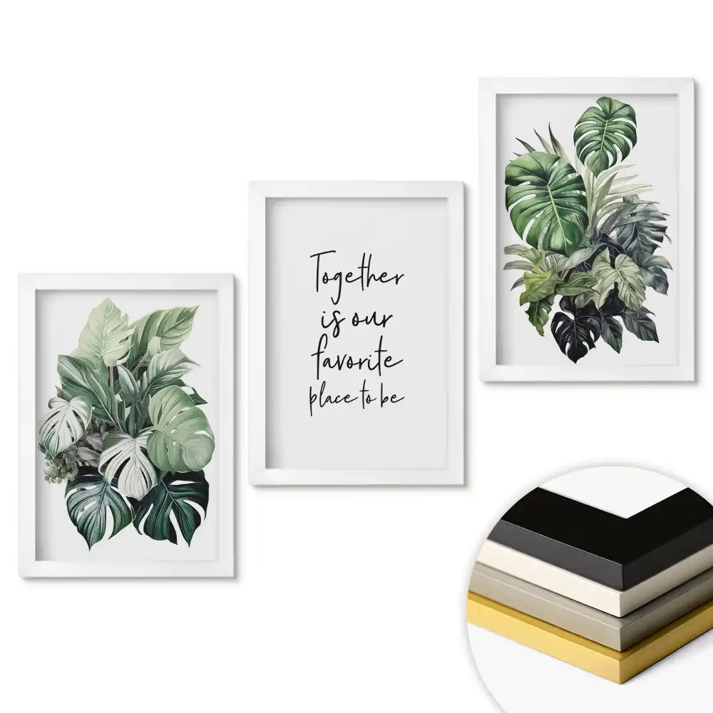 Set 3 tablouri dormitor Inspirații din plante pentru interioare