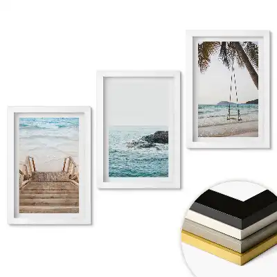 Set 3 tablouri dormitor Liniștea peisajelor de coastă în trei versiuni