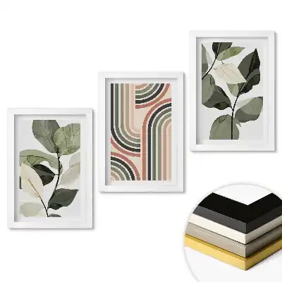 Set 3 tablouri dormitor Inspirații din plante într-un stil modern