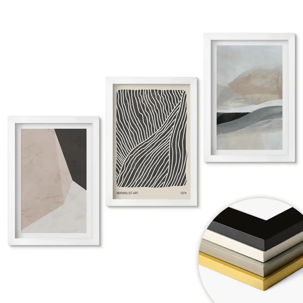 Set tablouri living Compoziții abstracte în culori discrete