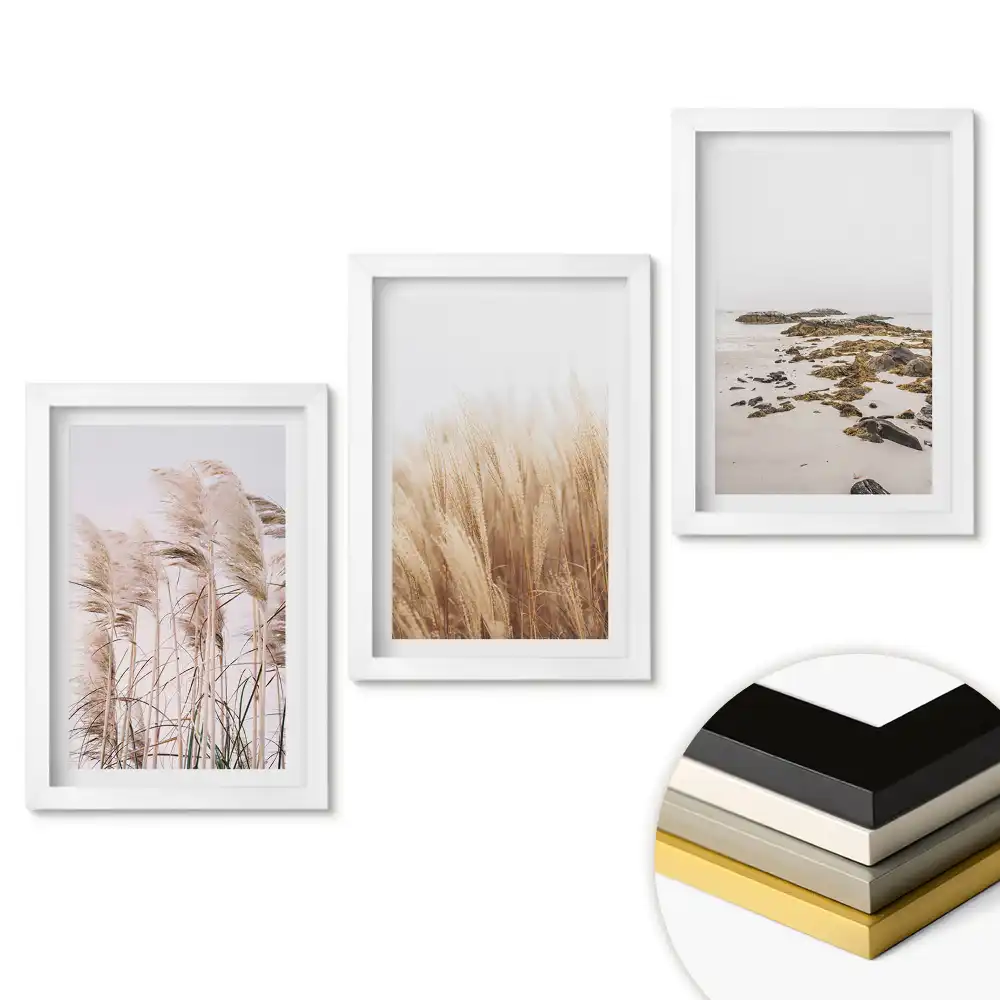 Set de tablouri pentru living Frumusețe naturală în nuanțe delicate