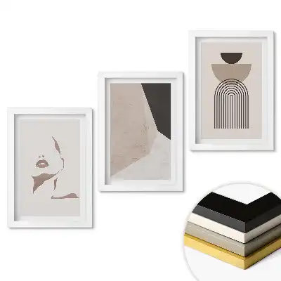 Set tablouri living Forme abstracte și linii minimaliste