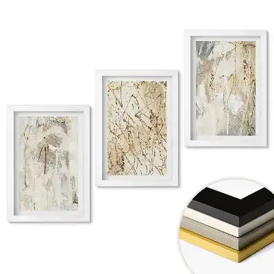 Set de 3 tablouri pentru dormitor cu compoziții abstracte în nuanțe delicate