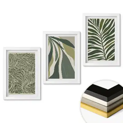 Set 3 tablouri dormitor Inspirații vegetale în verdeață