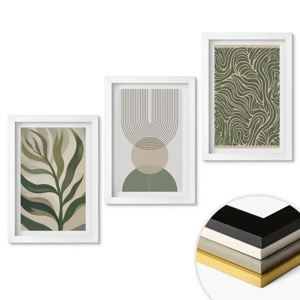 Set tablouri living Inspirații din plante într-un stil minimalist