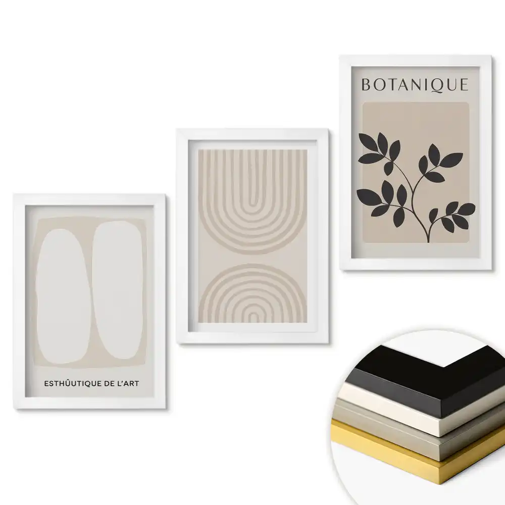 Set tablouri living Grafică elegantă în nuanțe neutre