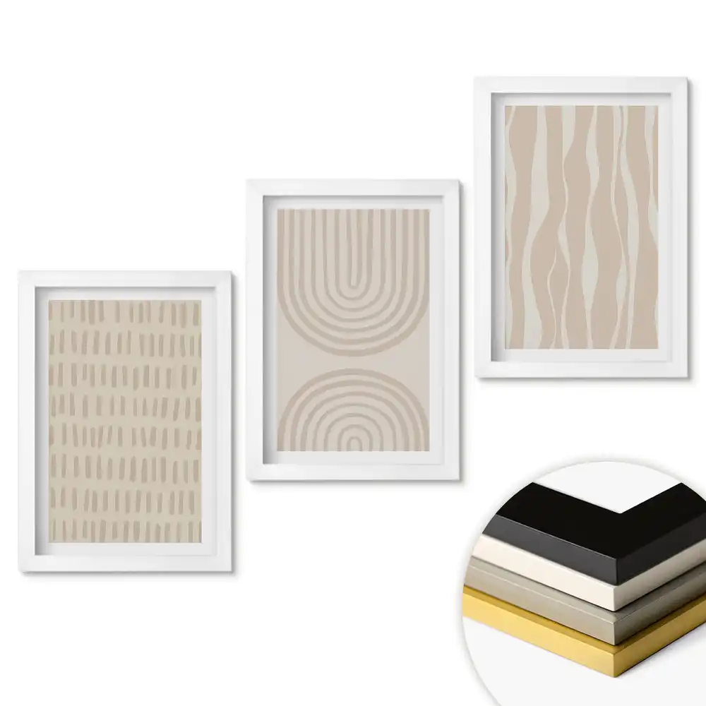 Set de tablouri pentru living cu modele minimaliste în culori discrete