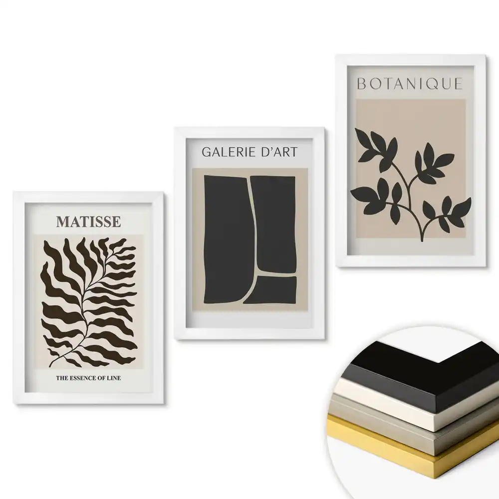 Set de tablouri pentru living cu artă modernă în stil minimalist