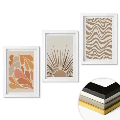 Set tablouri living Abstracțiuni moderne în nuanțe calde