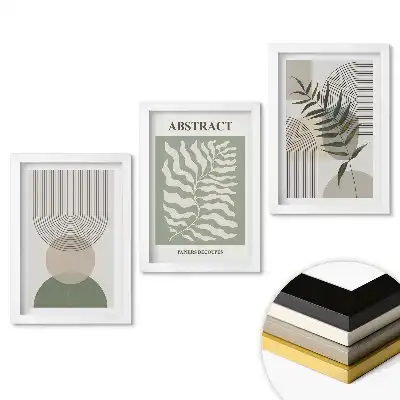 Set de tablouri pentru living cu compoziții abstracte în culori delicate