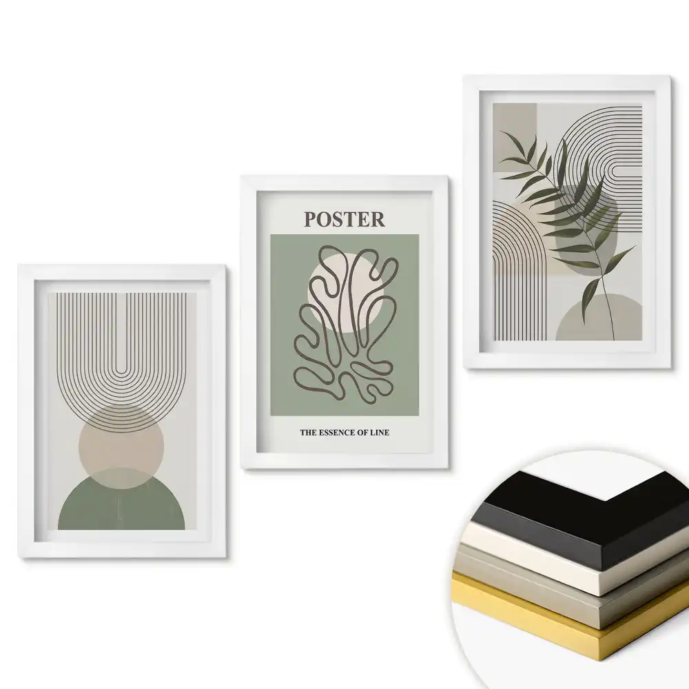 Set 3 tablouri dormitor Modele minimaliste în culori discrete