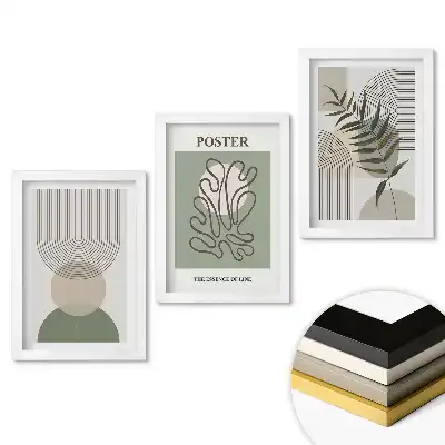 Set de 3 tablouri pentru dormitor cu modele minimaliste în culori discrete
