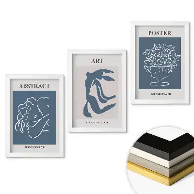 Set tablouri living Grafică minimalistă în culori discrete