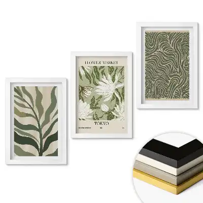 Set tablouri living Inspirații verzi într-un stil modern