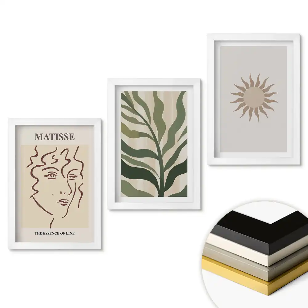 Set de 3 tablouri pentru dormitor cu design abstract minimalist