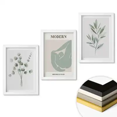 Set tablouri living Grafică elegantă a plantelor în pasteluri