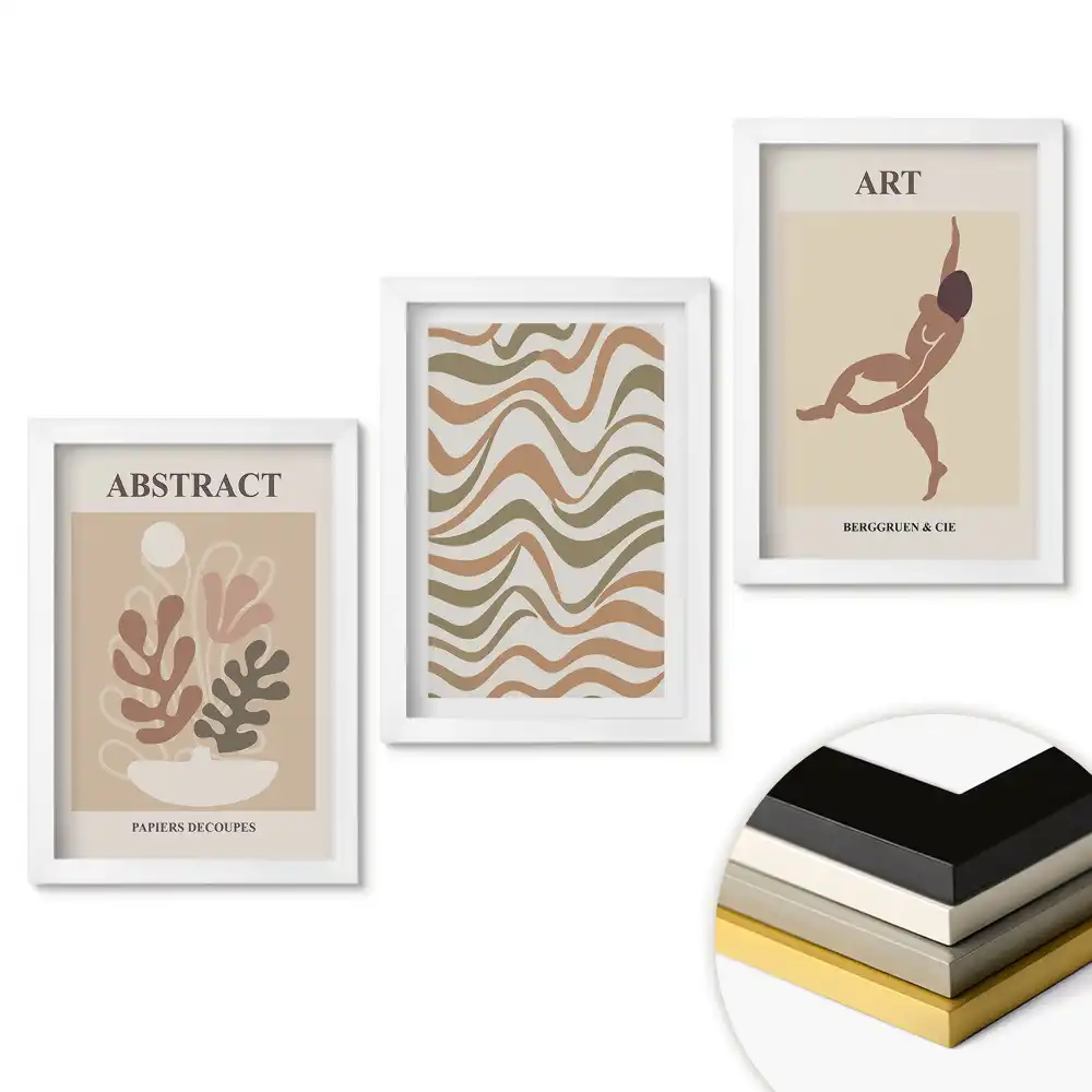 Set tablouri living Artă modernă în culori estompate