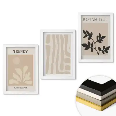 Set 3 tablouri dormitor Grafică modernă în culori discrete