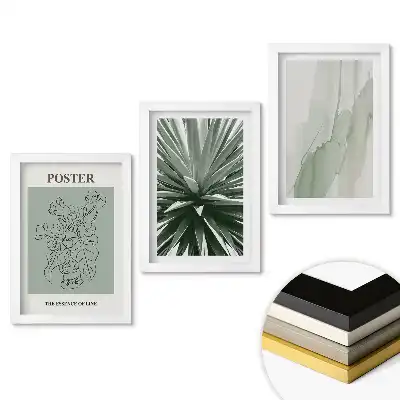 Set 3 tablouri dormitor Grafică modernă în culori discrete