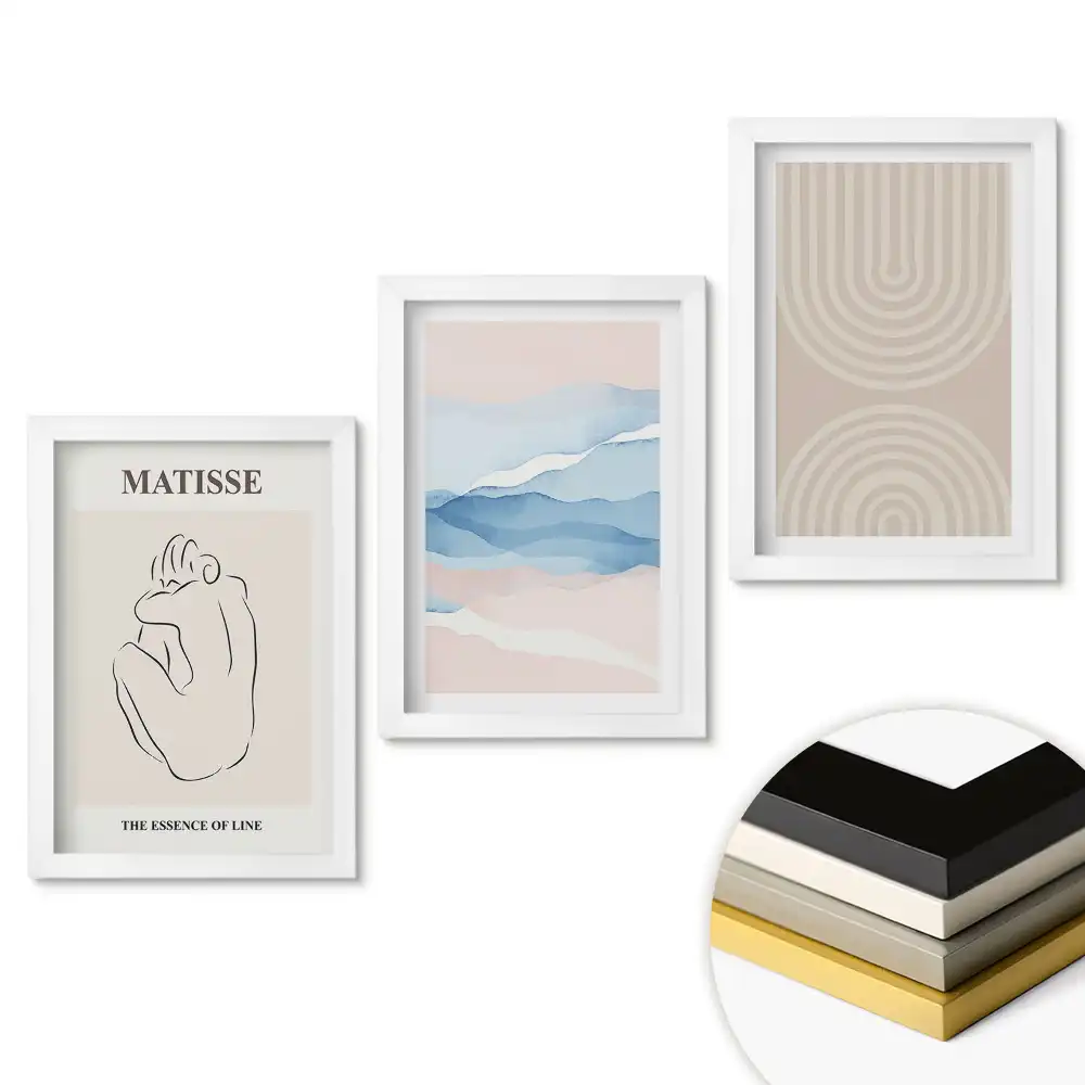 Set tablouri living Compoziții abstracte în nuanțe delicate