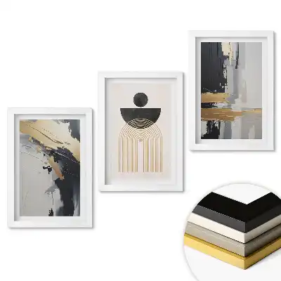 Set tablouri living Compoziții abstracte în culori discrete