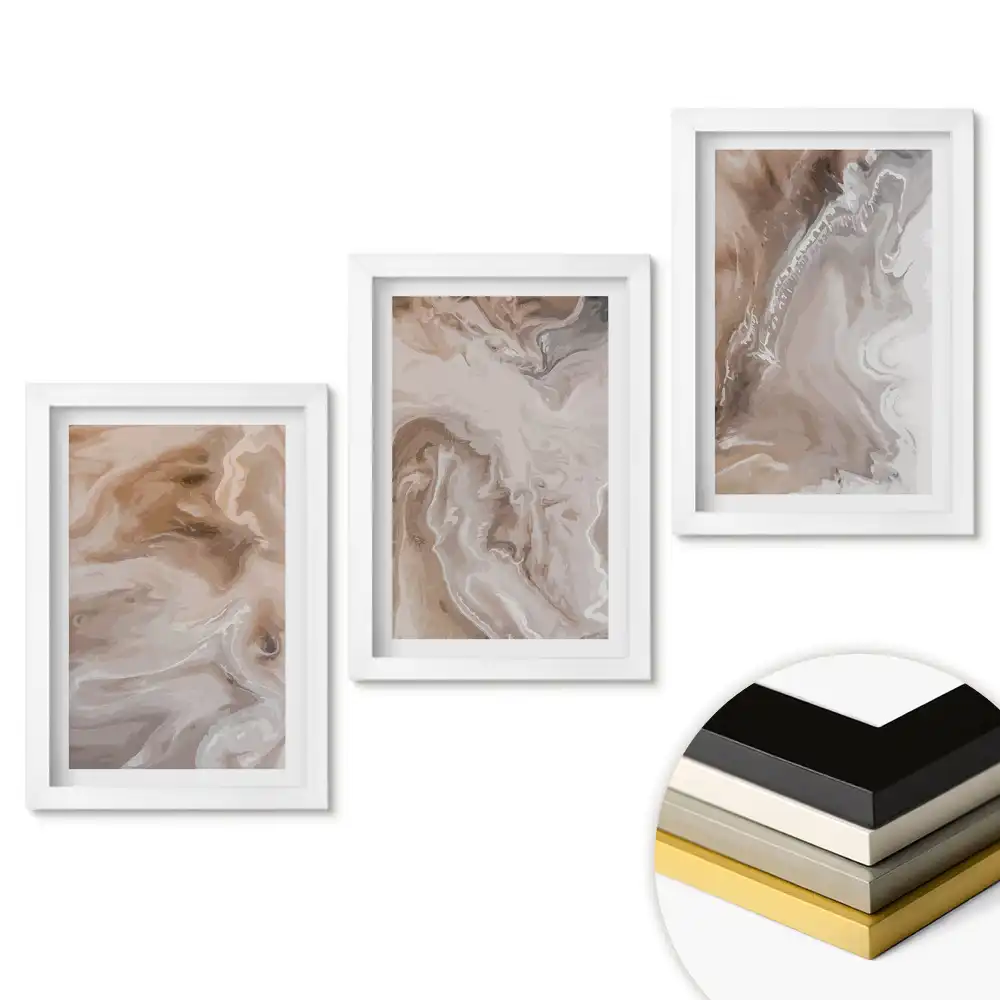 Set de tablouri pentru living cu modele abstracte în nuanțe neutre
