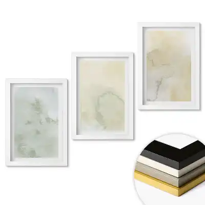 Set 3 tablouri dormitor Acuarele abstracte în culori estompate
