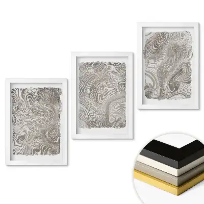 Set tablouri living Valuri abstracte în nuanțe de gri