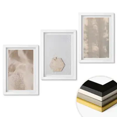Set 3 tablouri dormitor Compoziții minimaliste în culori neutre
