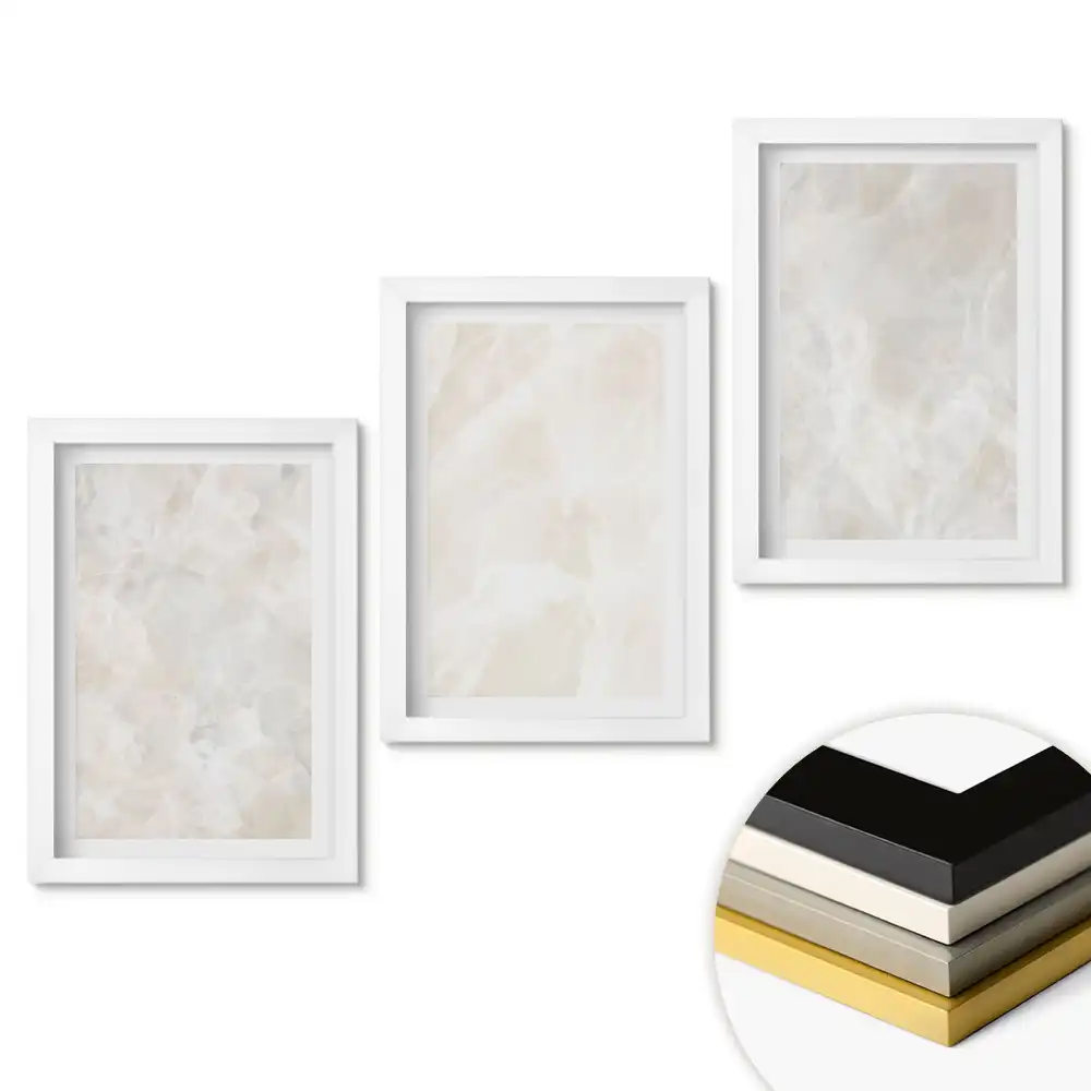 Set de tablouri pentru living cu fundaluri minimaliste în nuanțe deschise