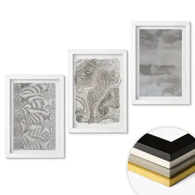 Set 3 tablouri dormitor Modele abstracte în nuanțe de gri