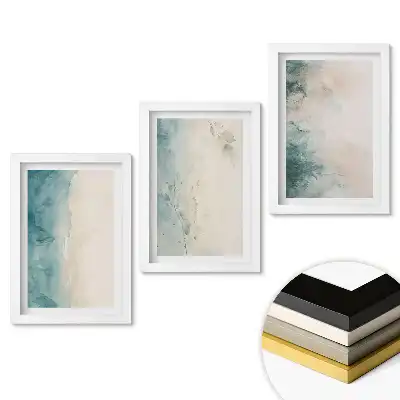 Set tablouri living Acuarele abstracte în culori delicate