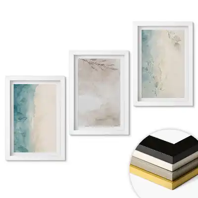 Set tablouri living Acuarele abstracte în culori delicate