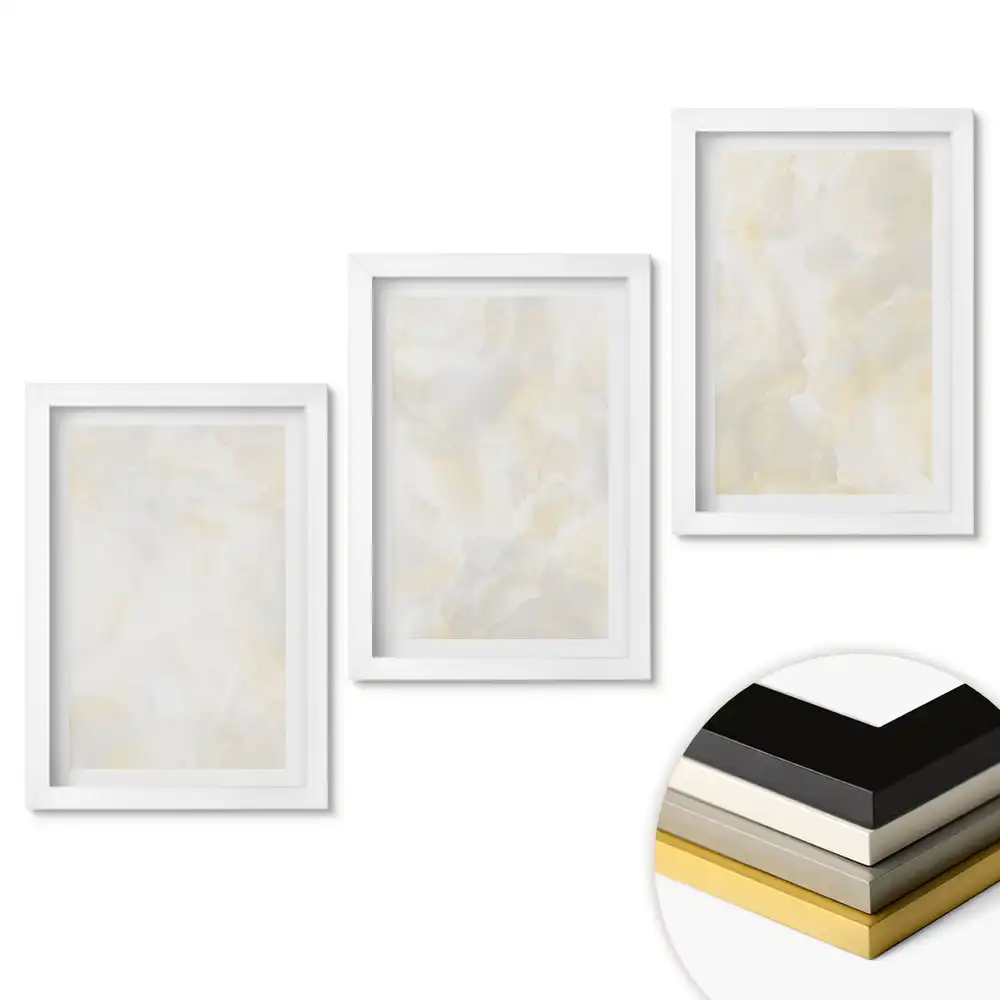 Set de 3 tablouri pentru dormitor cu fundal minimalist în nuanțe de bej