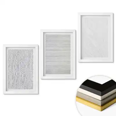 Set 3 tablouri dormitor Modele monocromatice minimaliste în trei versiuni