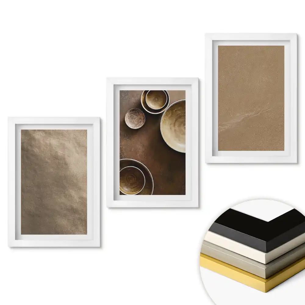 Set de tablouri pentru living cu compoziții minimaliste în nuanțe neutre
