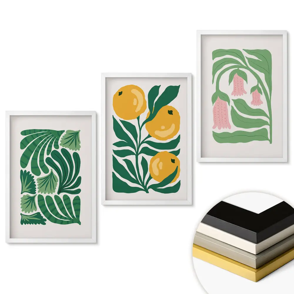 Set tablouri pentru living Inspirații de fructe în nuanțe de verde