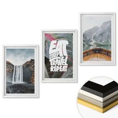 Set 3 tablouri living Aventuri în natură și călătorii