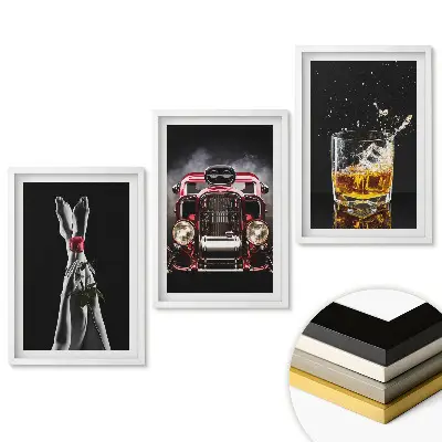 Set tablouri living Artă, automobilism și momente de relaxare