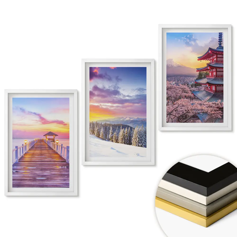 Set de tablouri pentru living cu peisaje pitorești din diverse locuri