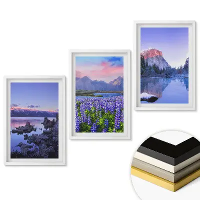 Set de tablouri pentru living cu peisaje naturale în diferite momente ale zilei
