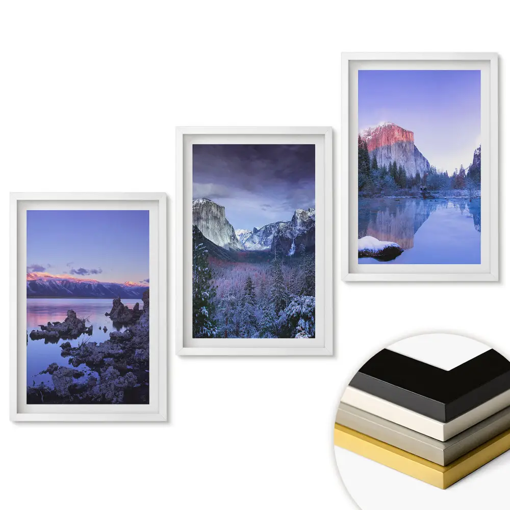 Set 3 tablouri pentru living cu peisaje pitorești ale naturii