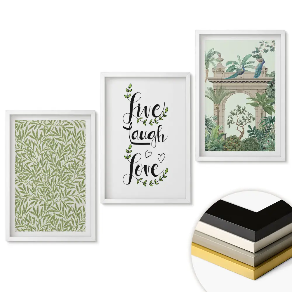 Set 3 tablouri living Inspirații din plante în decorarea interioară