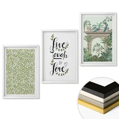 Set 3 tablouri living Inspirații din plante în decorarea interioară