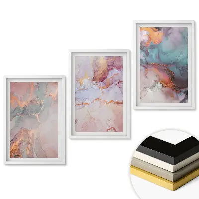 Set tablouri living Peisaje abstracte în nuanțe pastelate