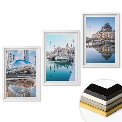 Set 3 tablouri living Monumente și modernitate în arhitectură