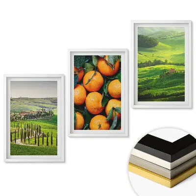 Set tablouri living Dealuri verzi și portocale zemoase