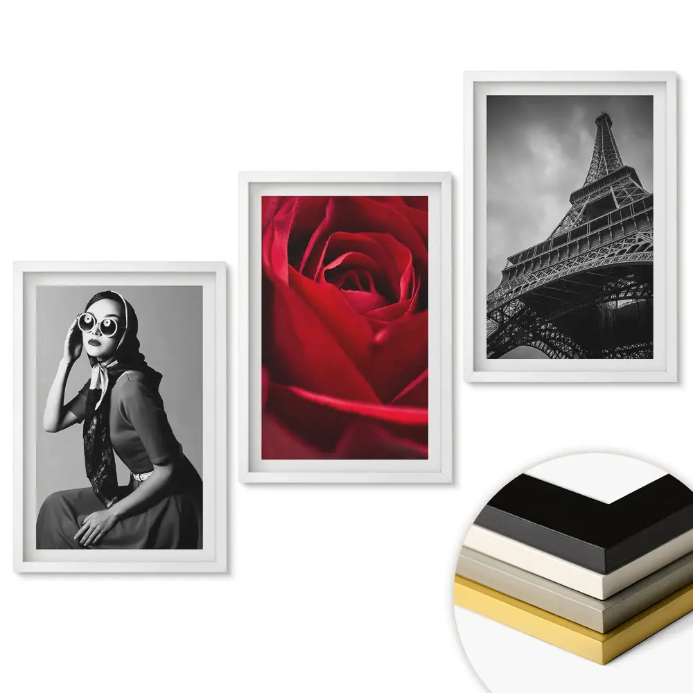 Set de tablouri pentru living cu tematică stil, dragoste și arhitectură