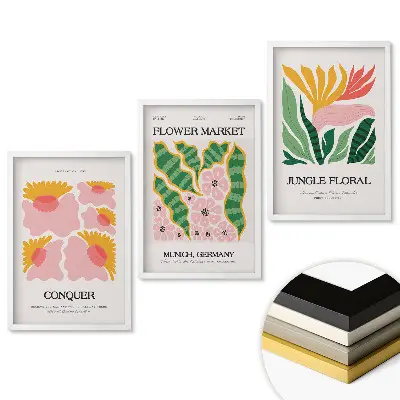 Set 3 tablouri pentru living Inspirații florale
